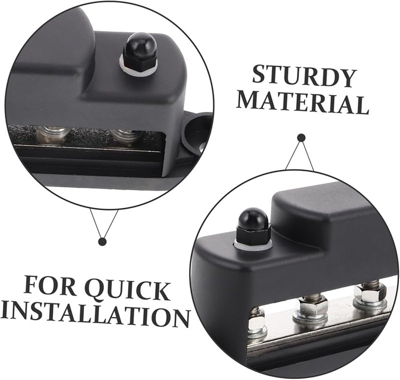 Black Power Distribution Terminal Block High Conductivity Busbar for RV Yacht Automotive Easy Installation - Image 4